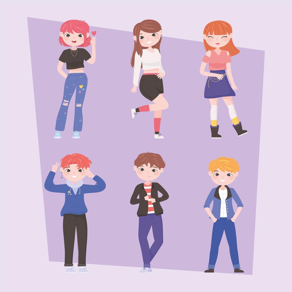 group boys girls vector