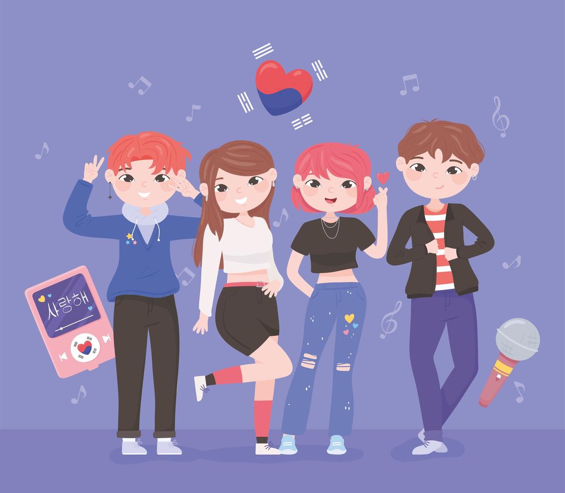 korean idols kpop vector