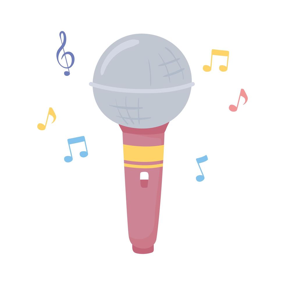 microphone music notes vector