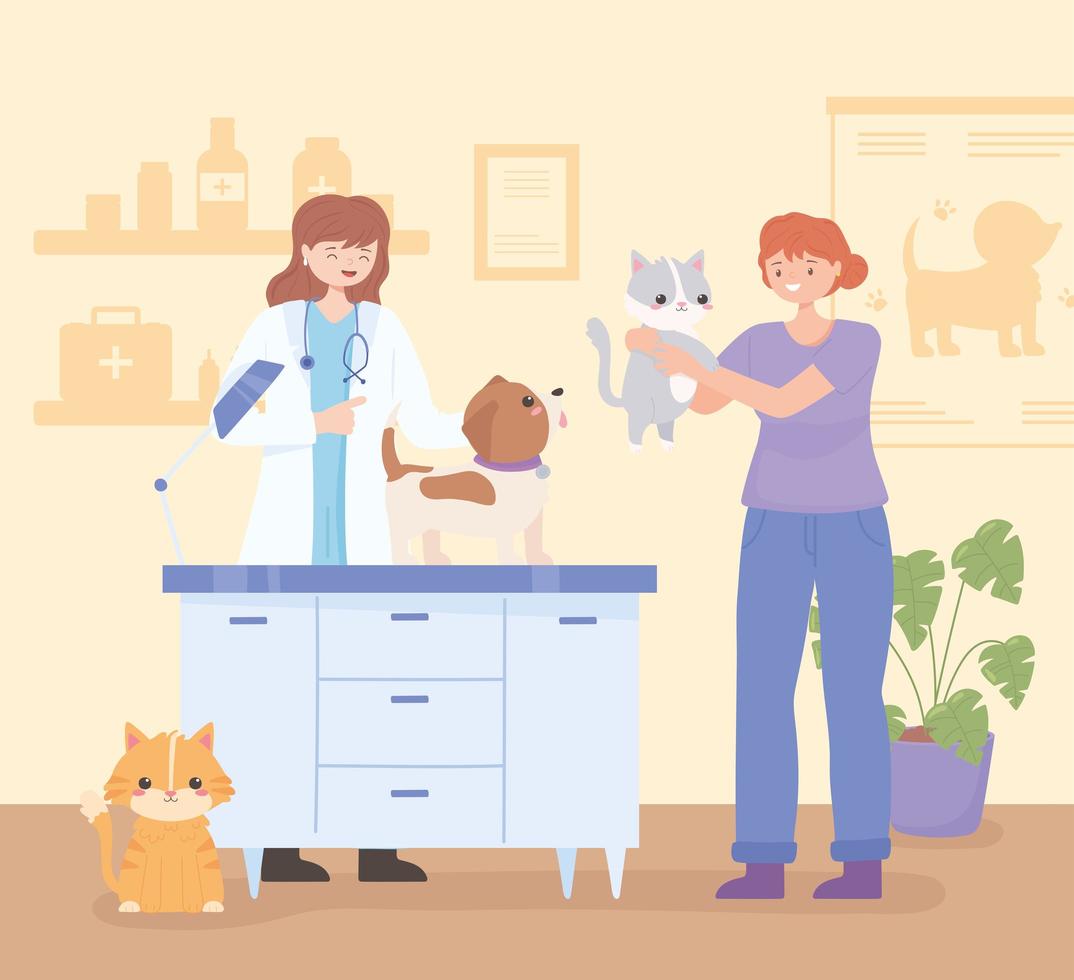 veterinarian doctor animals vector