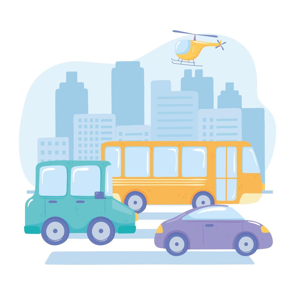 city different transport vector