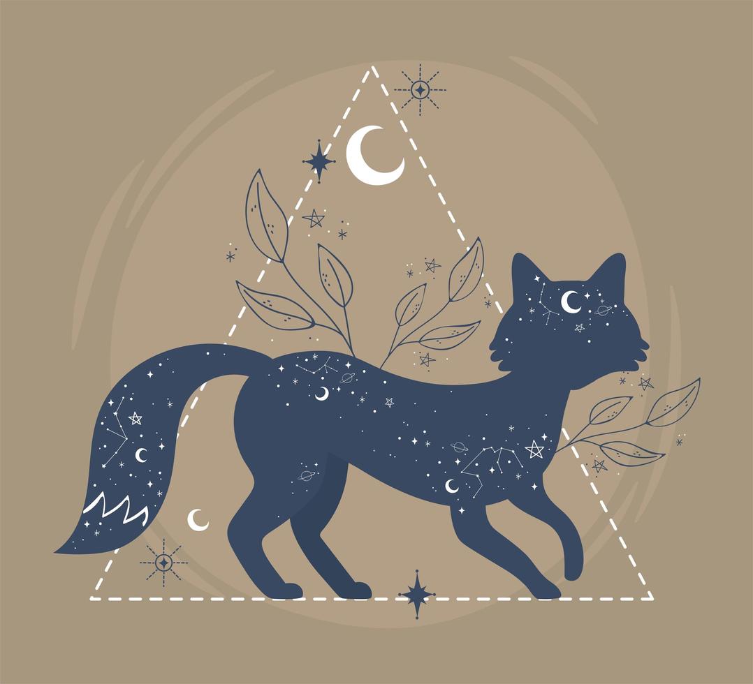 fox esoteric astrology vector