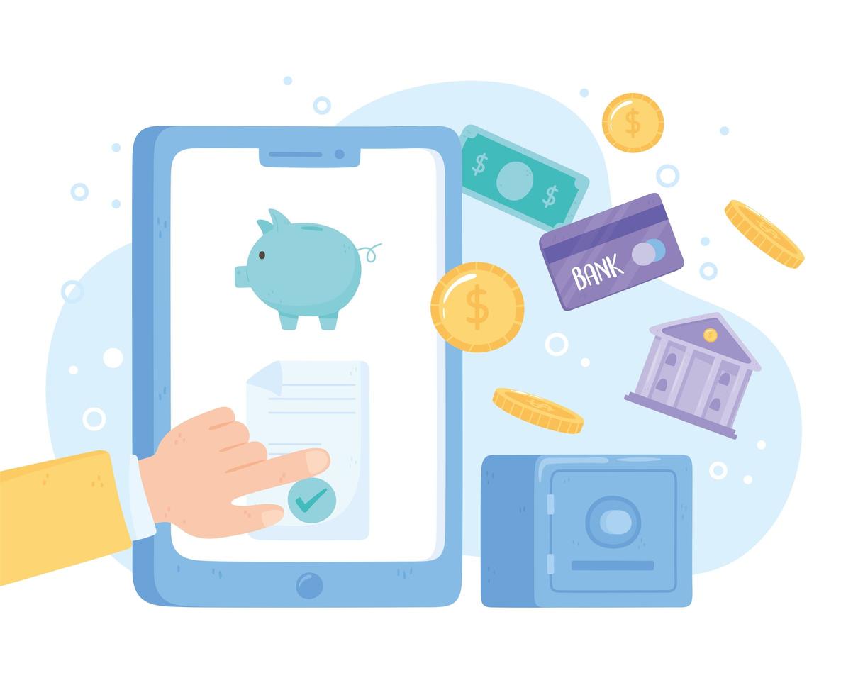 online banking app vector