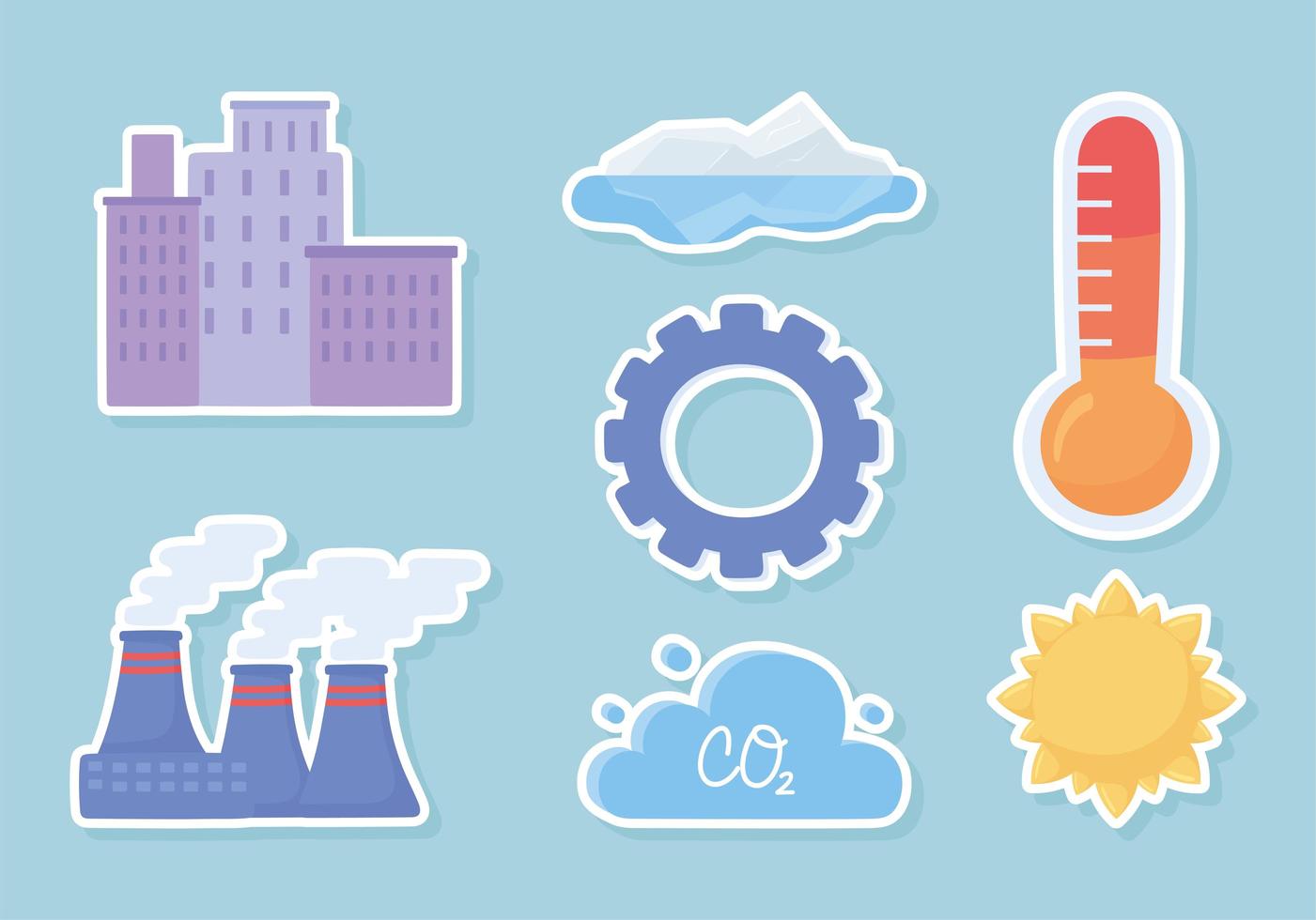 cambiar el clima pegatinas vector