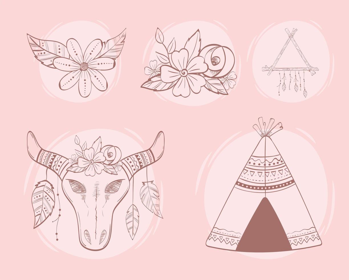 tribal boho collection vector