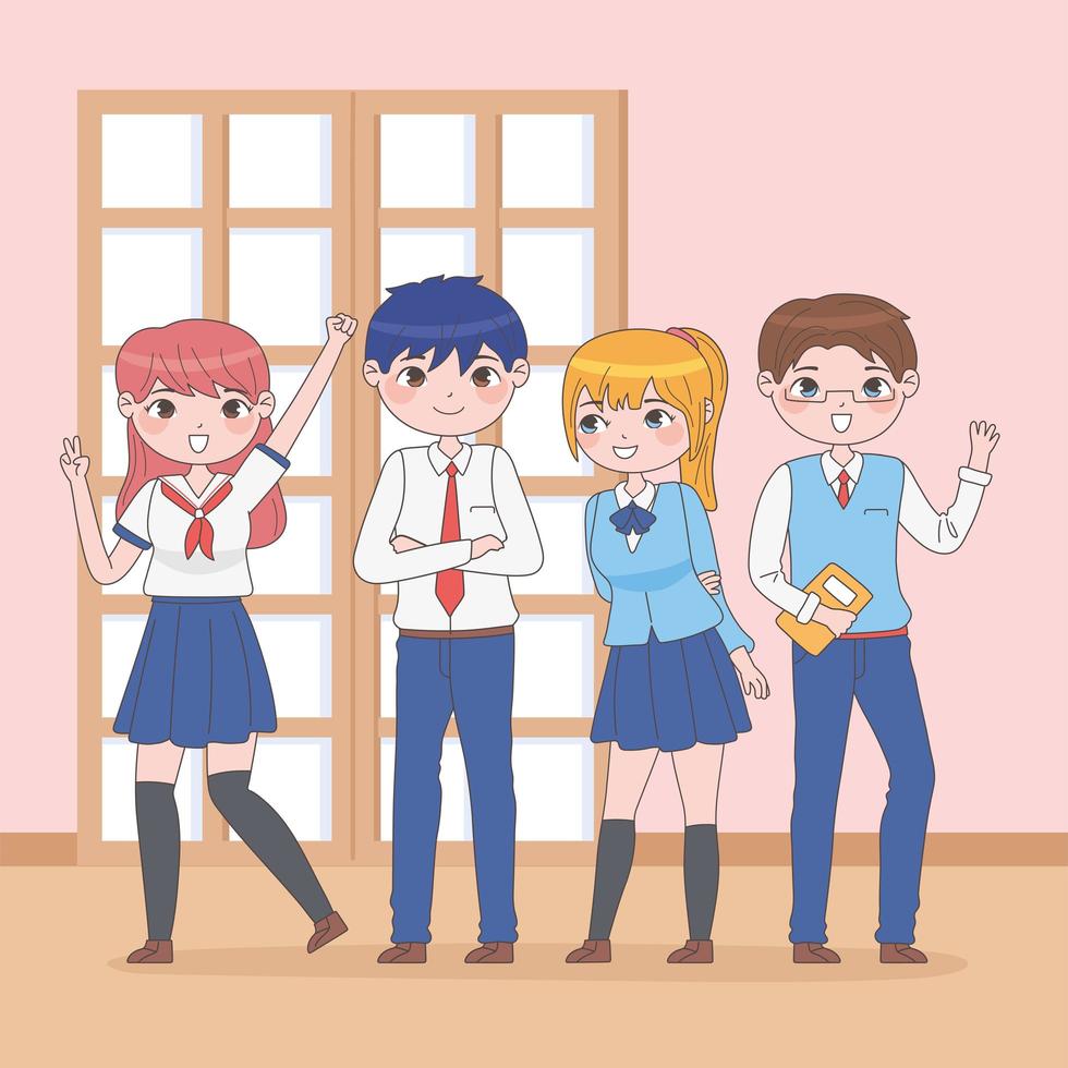 manga students school vector