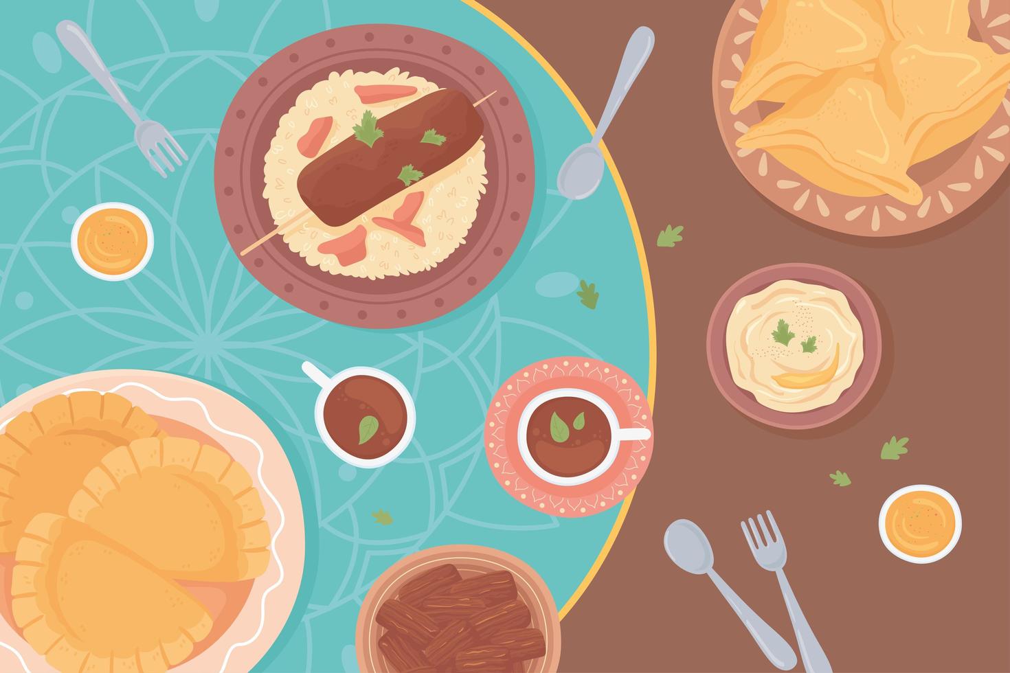 top view food vector