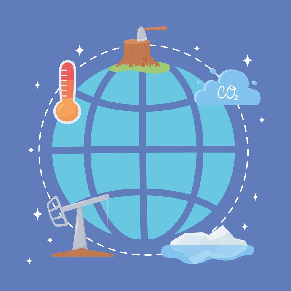 globe climate change vector