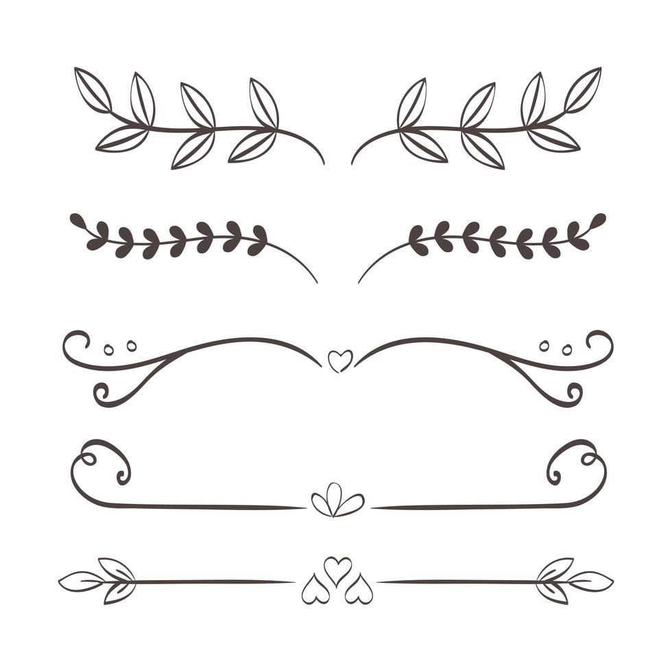 dividers borders laurels set vector