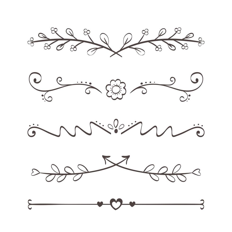 dividers hand drawn vector