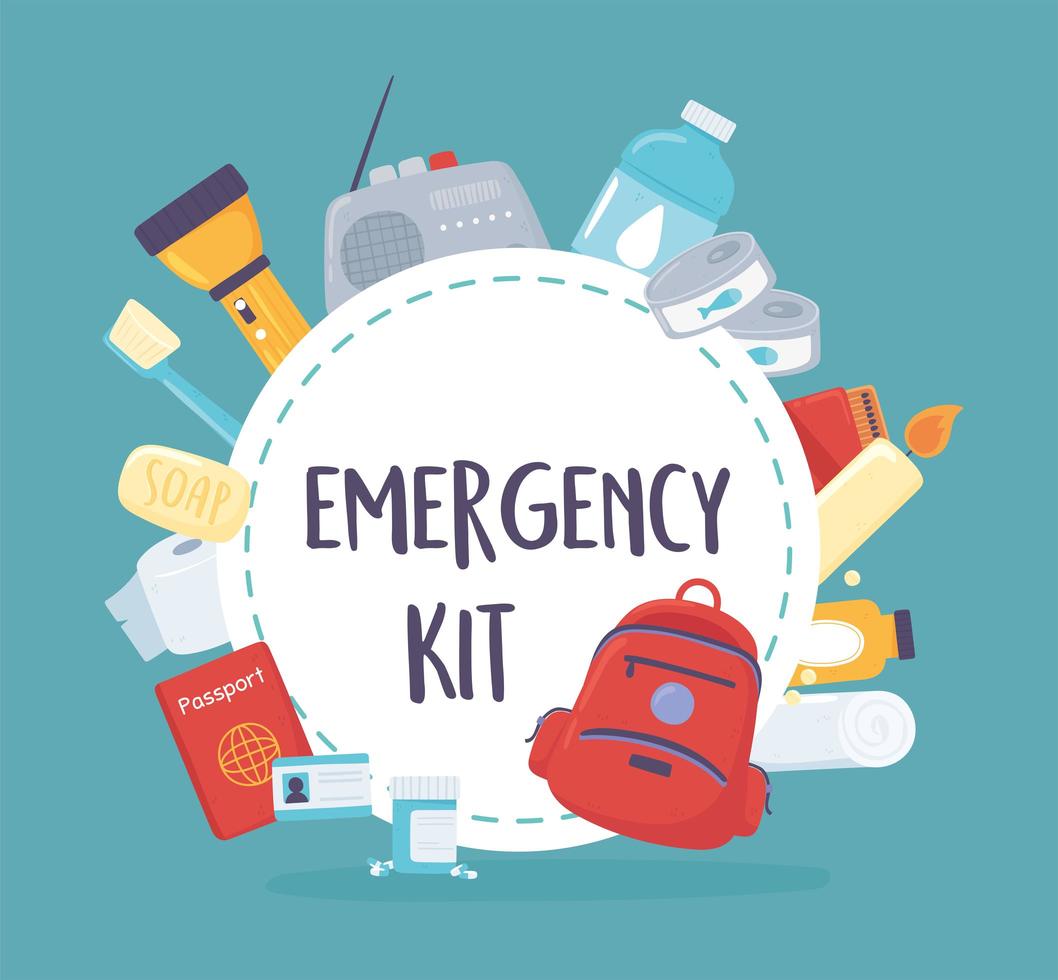 essential emergency kit vector