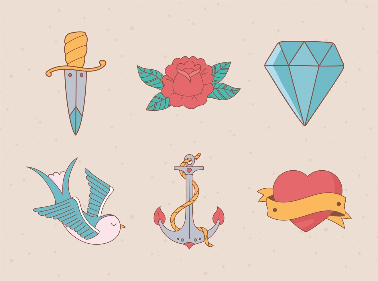 tattoo old school vector