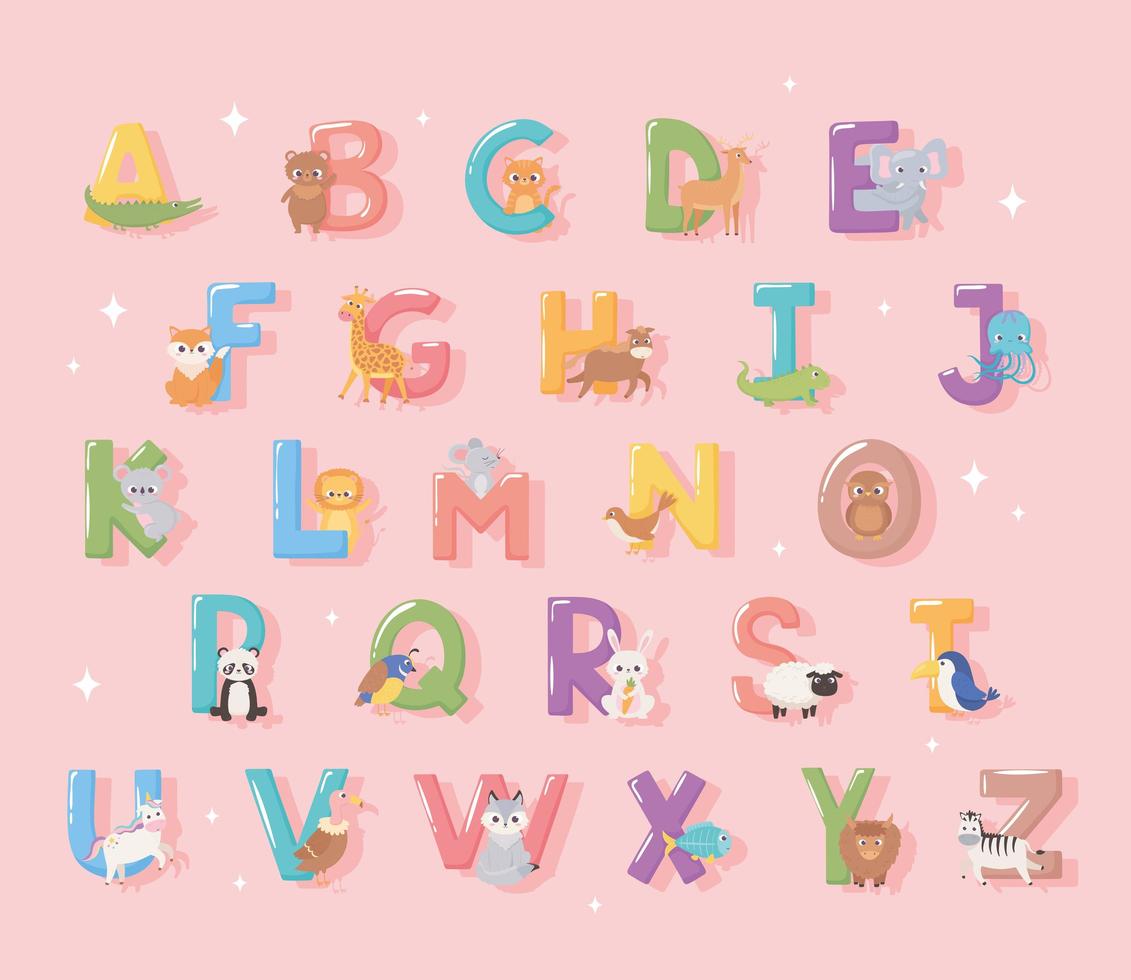 english alphabet learning vector