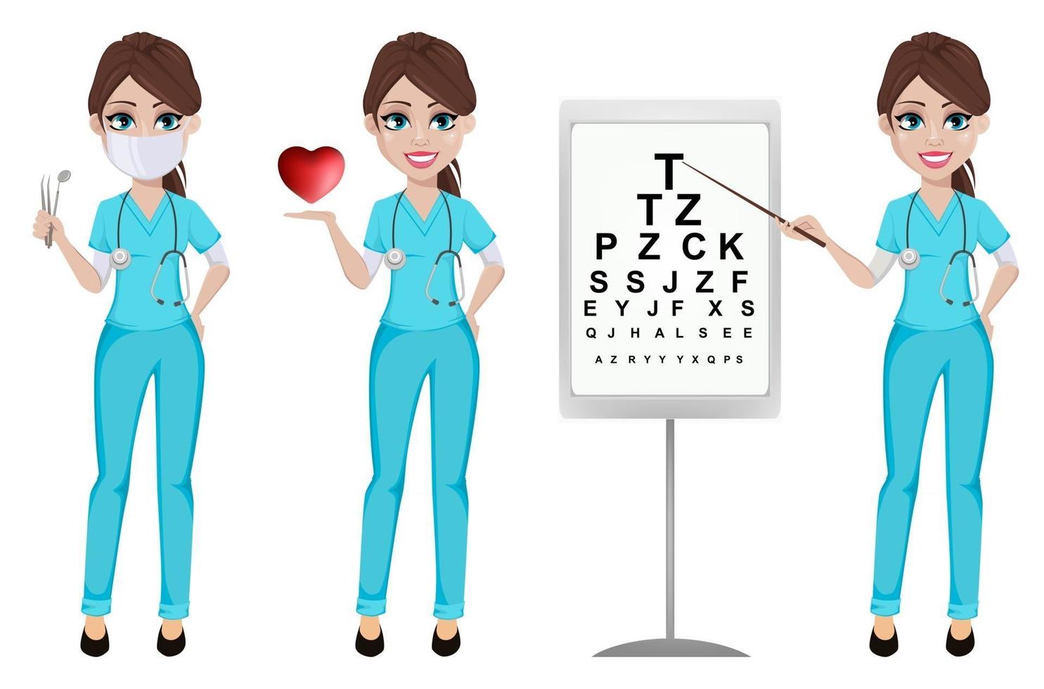 mujer oftalmóloga. concepto de medicina. vector