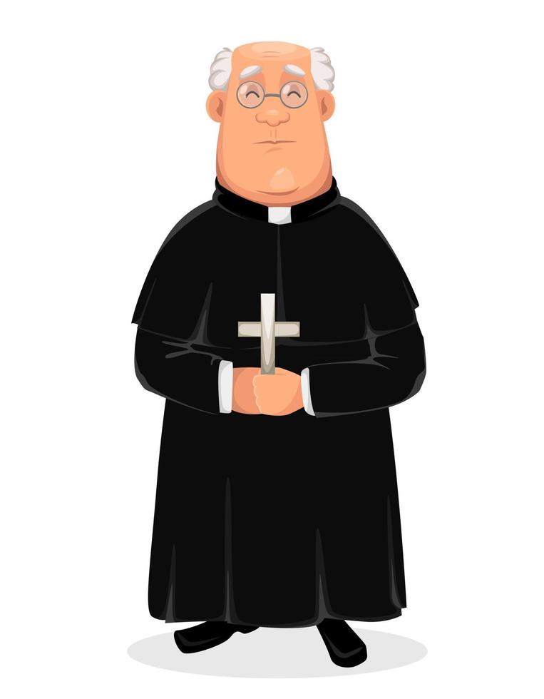 sacerdote personaje de dibujos animados. padre Santo. vector