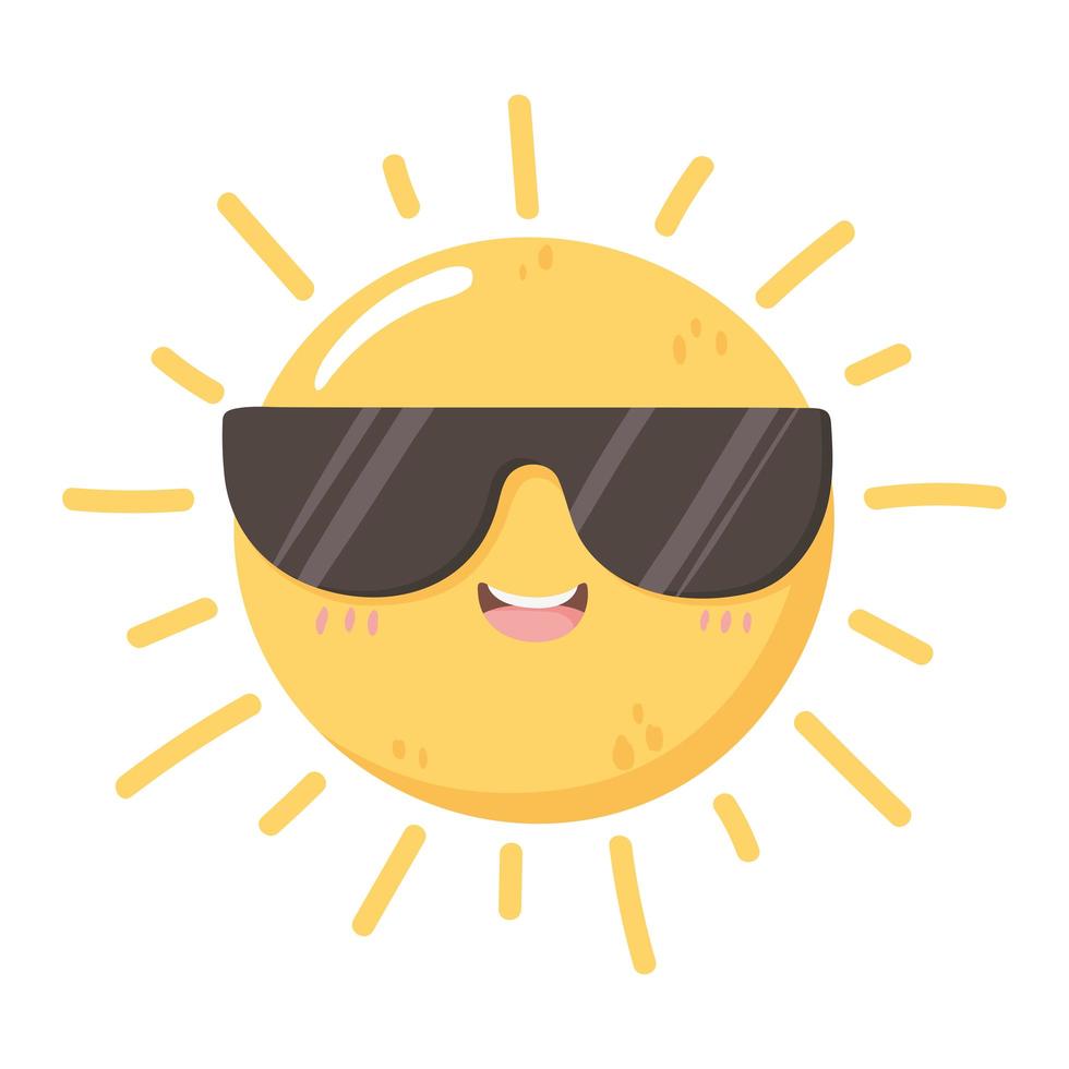 funny sun sunglasses vector