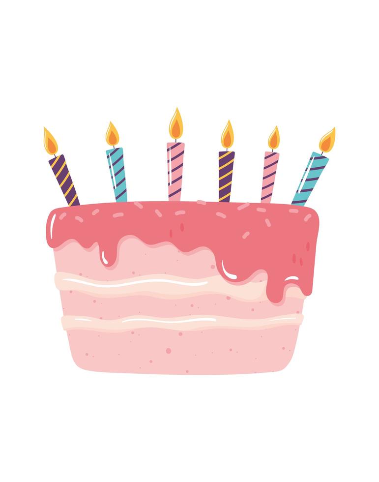 birthday sweet cake vector