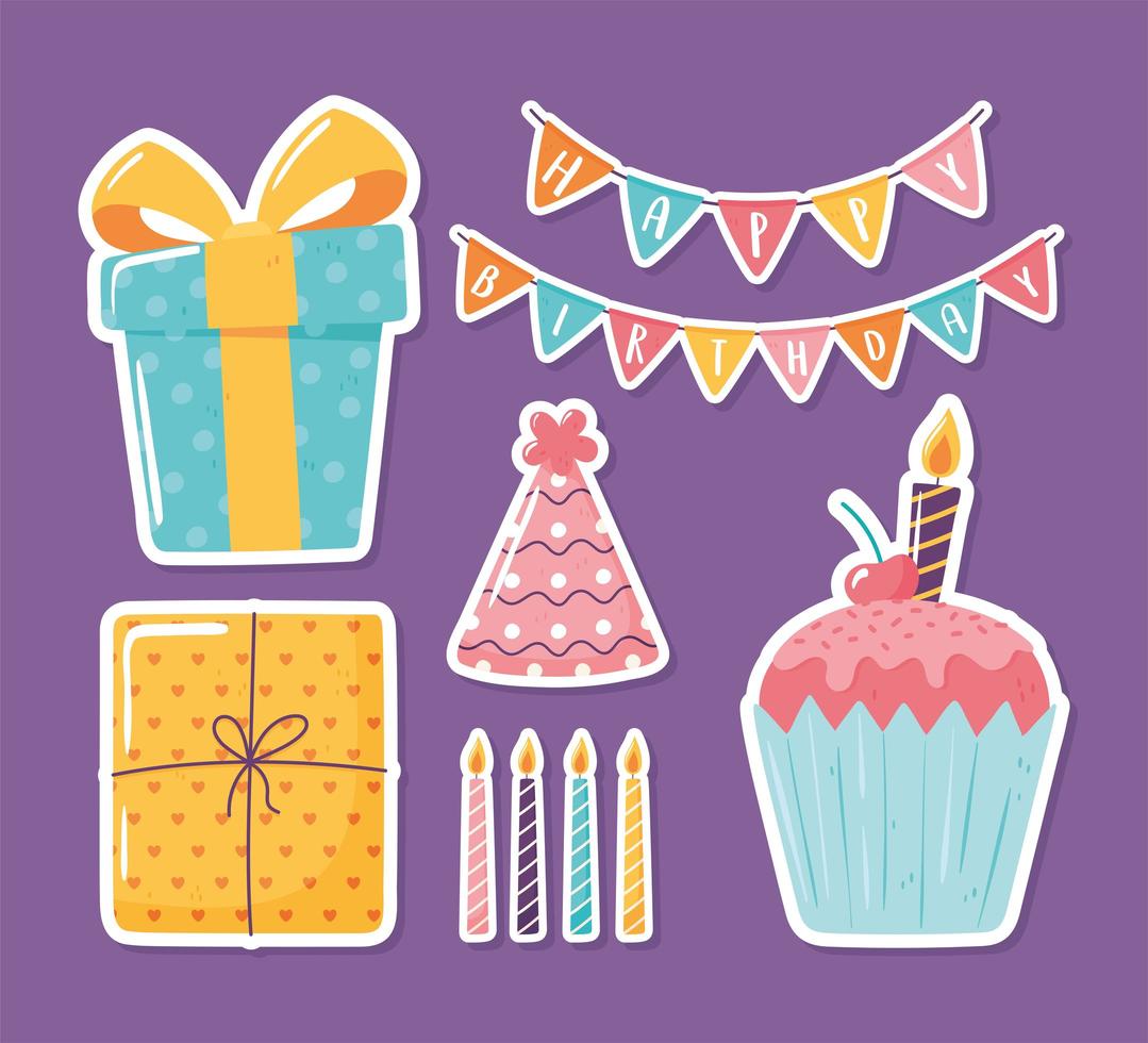 happy birthday collection vector