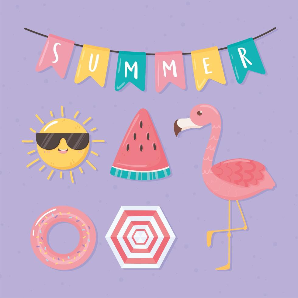 summer pennants celebration vector