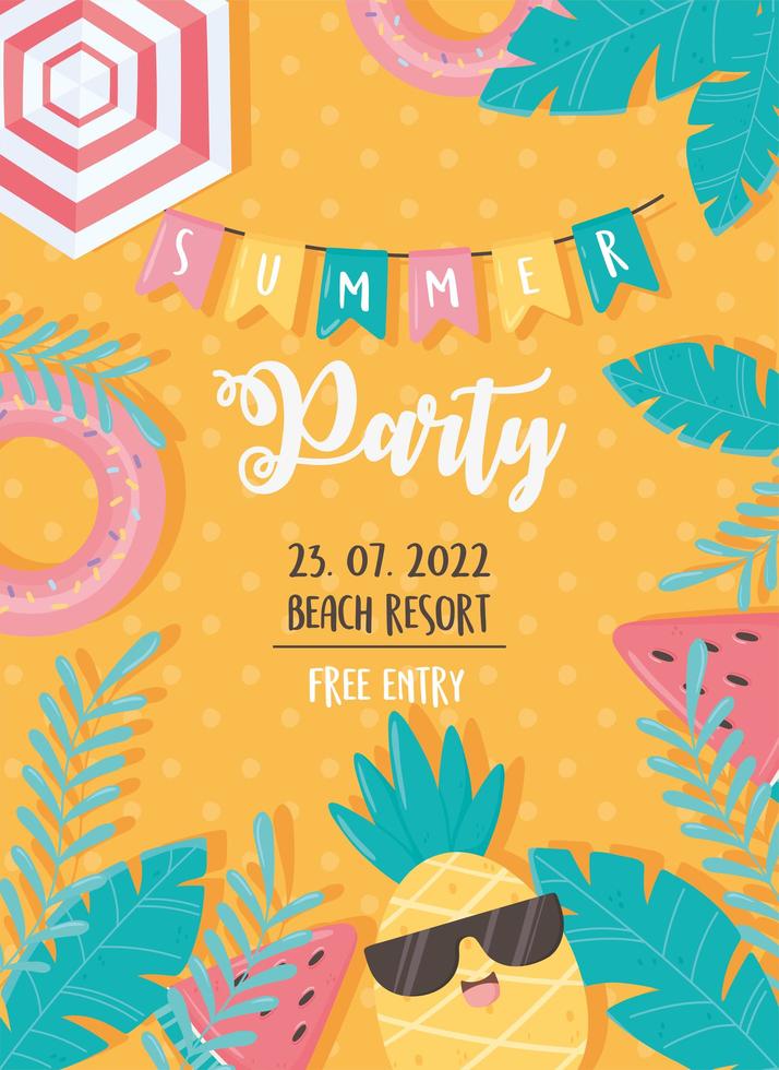 summer party card vector