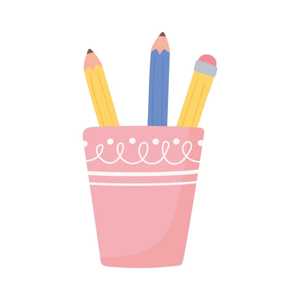 pencils on cup vector