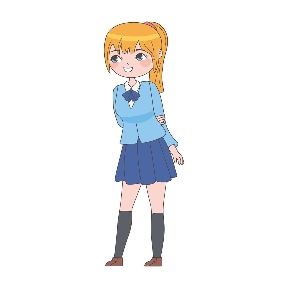 manga blond girl vector