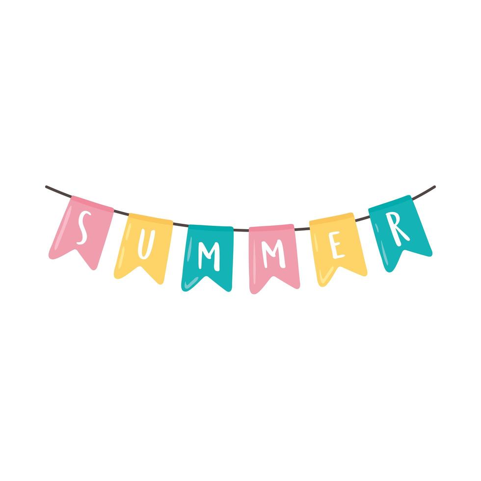 summer pennants decoration vector