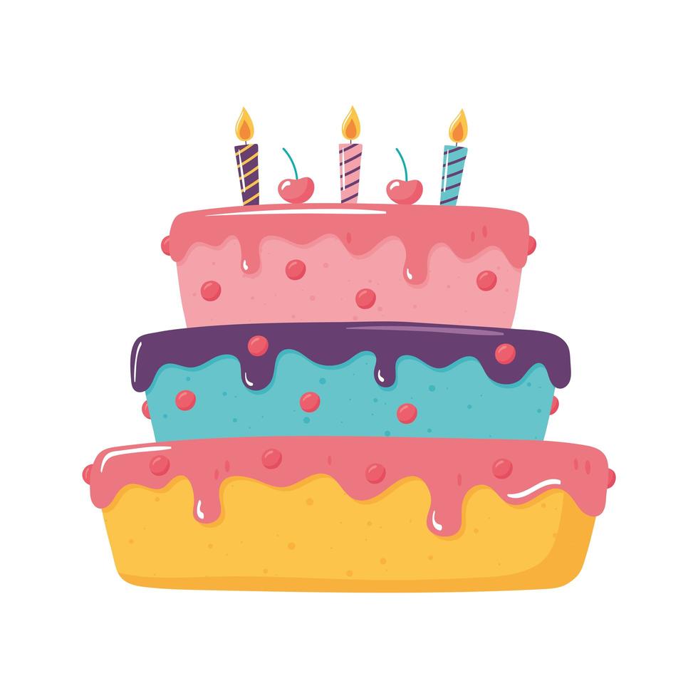 velas de pastel de cumpleaños vector