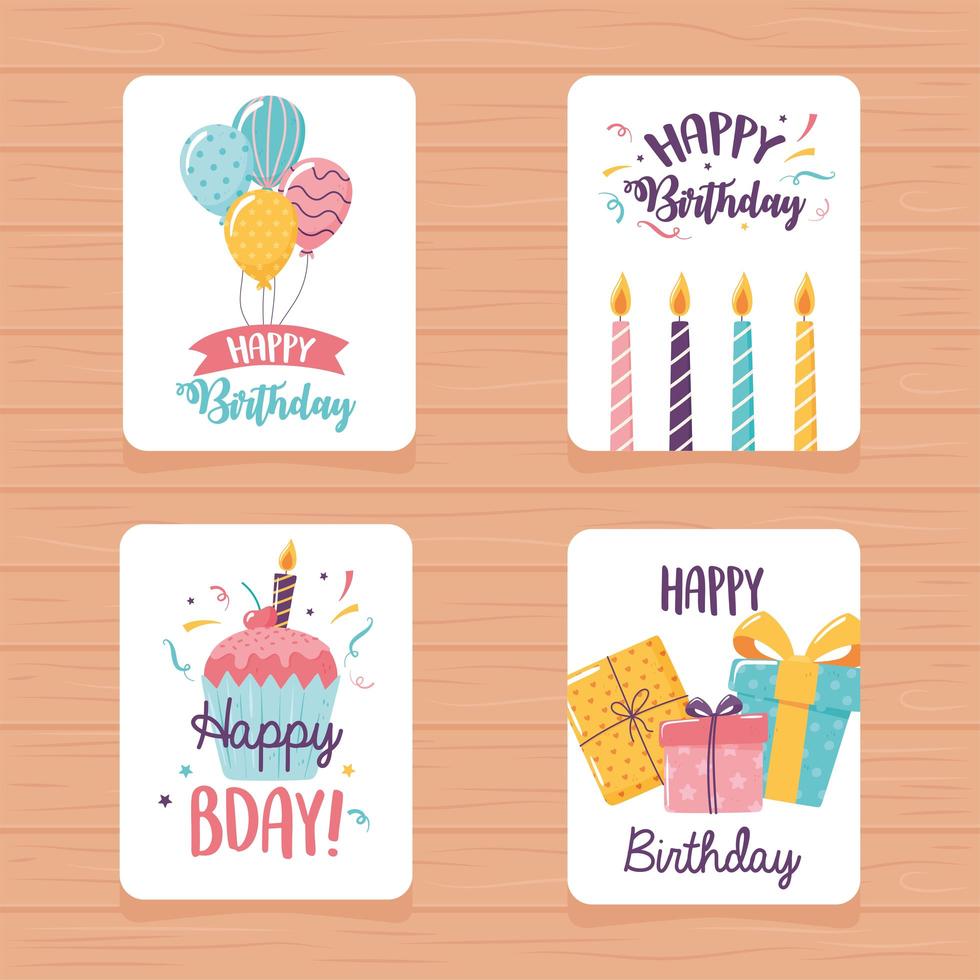 happy birthday card vector