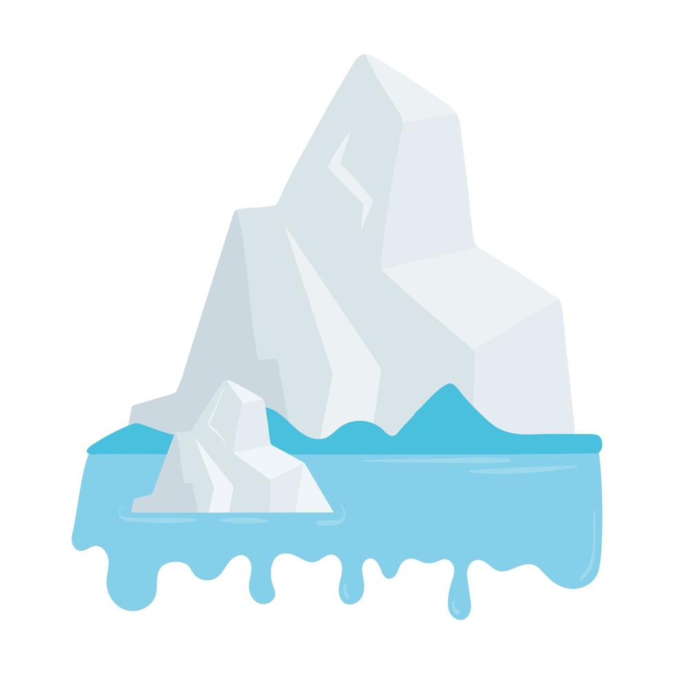 melted iceberg warming vector