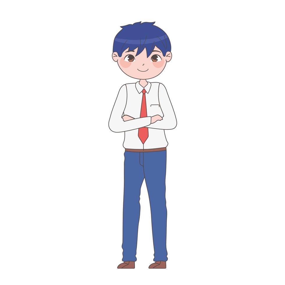 How to Draw a Manga Boy in School Uniform (Front View)