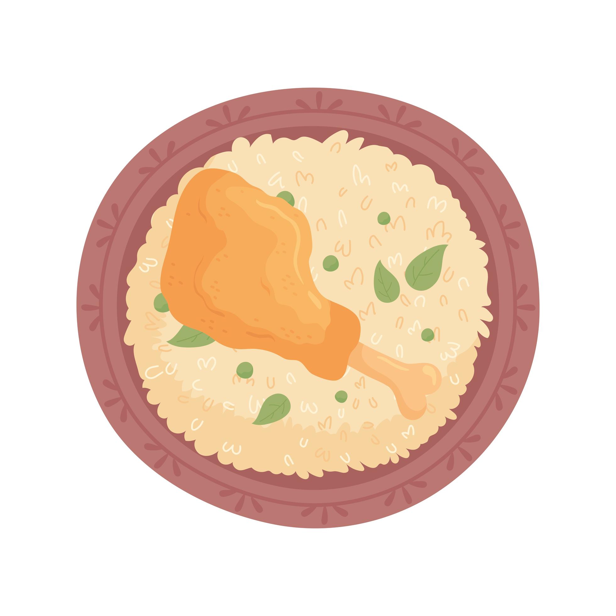chicken-on-rice-2449471-vector-art-at-vecteezy