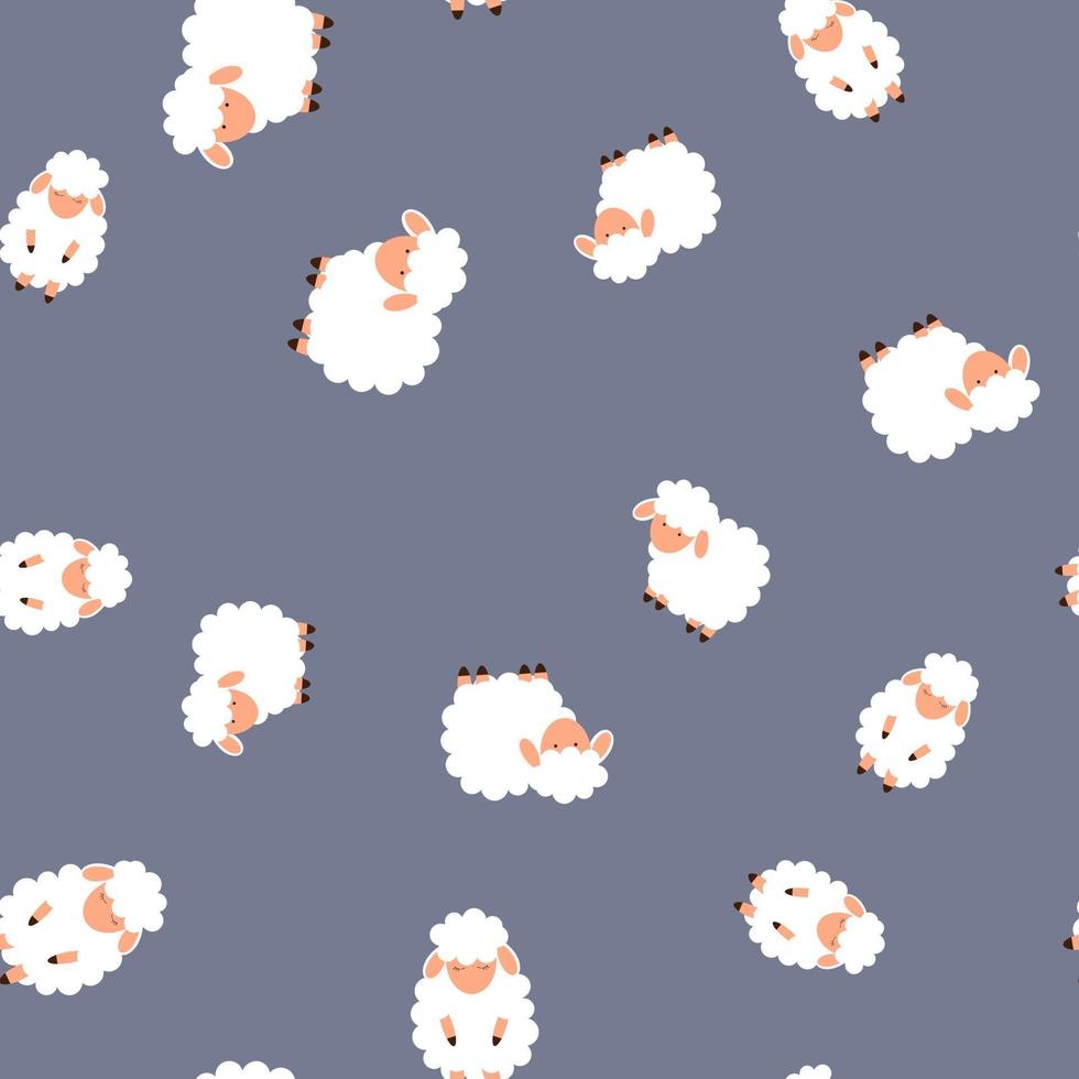 Animal seamless pattern background with sheep vector