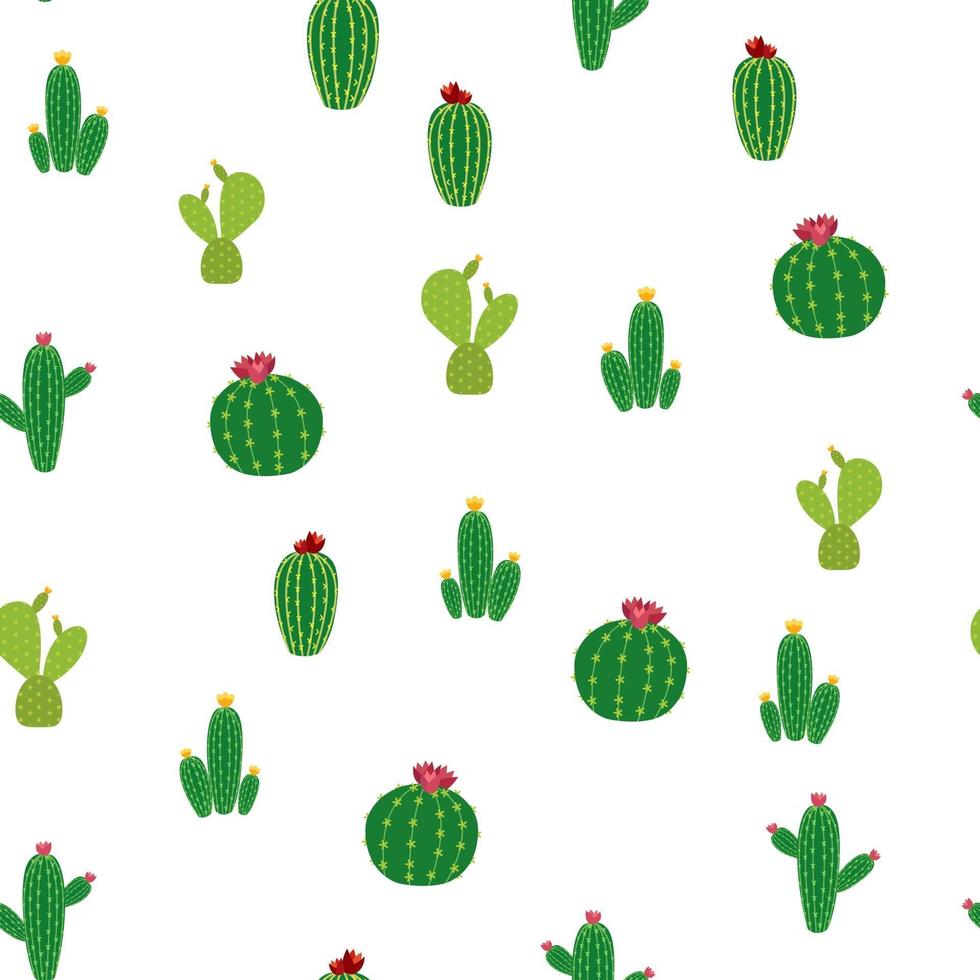 Cactus Seamless Pattern Background vector