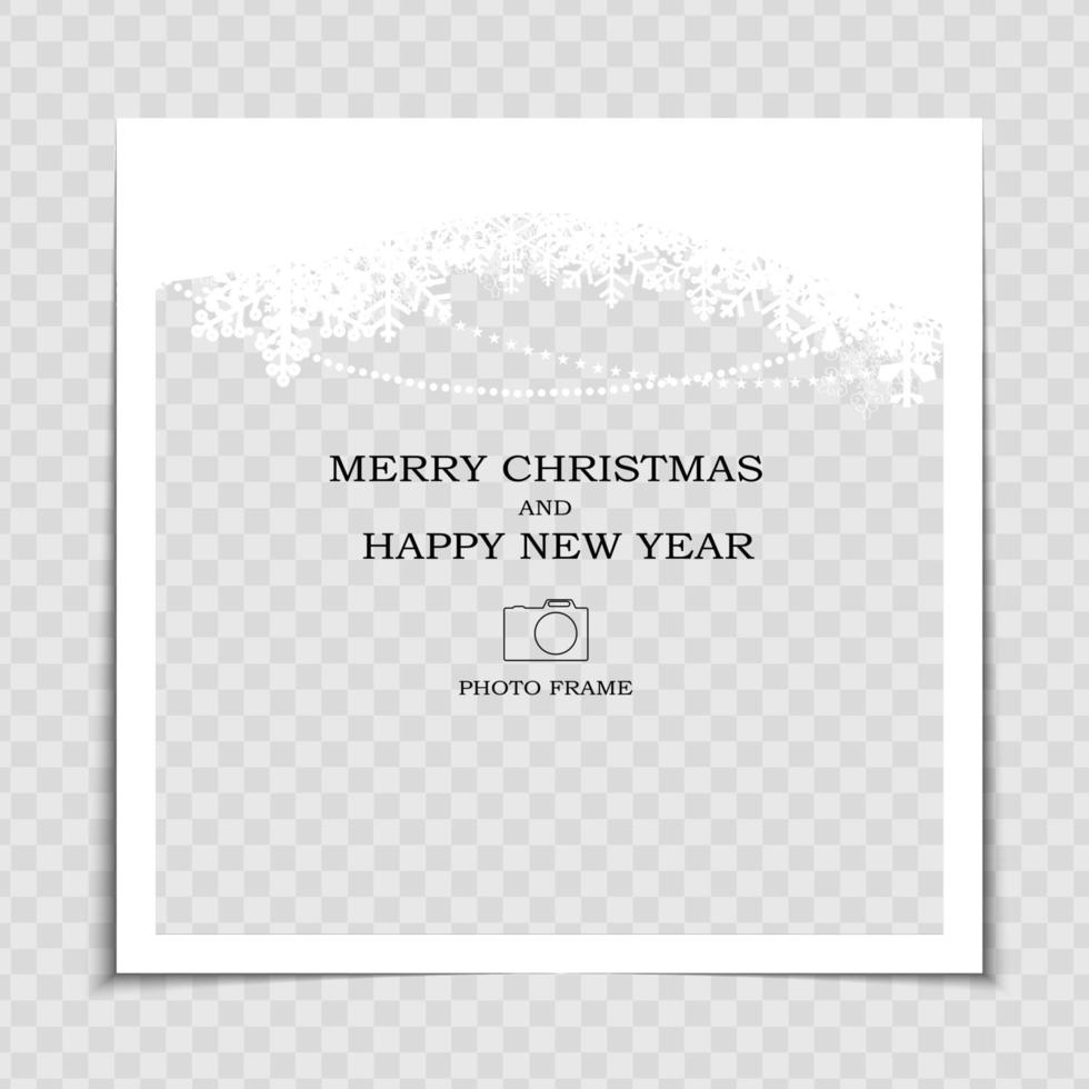 Merry Christmas and Happy New Year Photo Frame Template vector