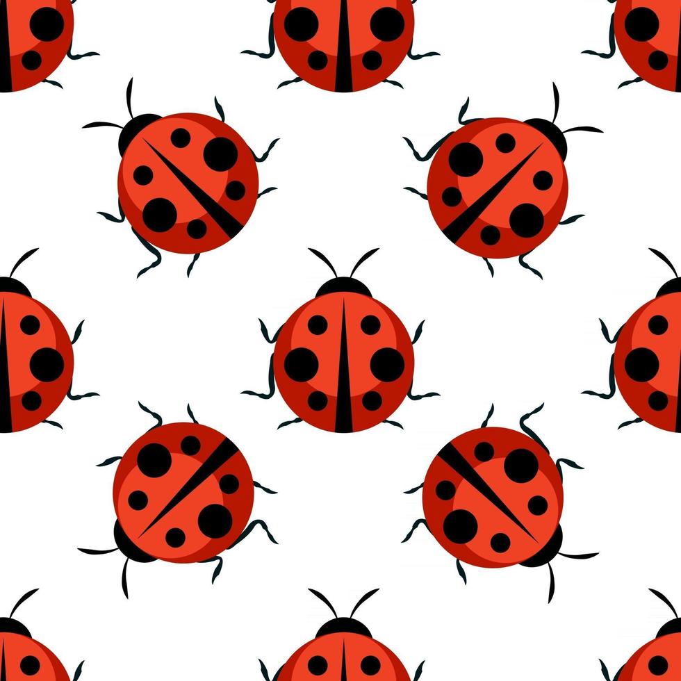 Cute Ladybug Seamless Pattern Background vector