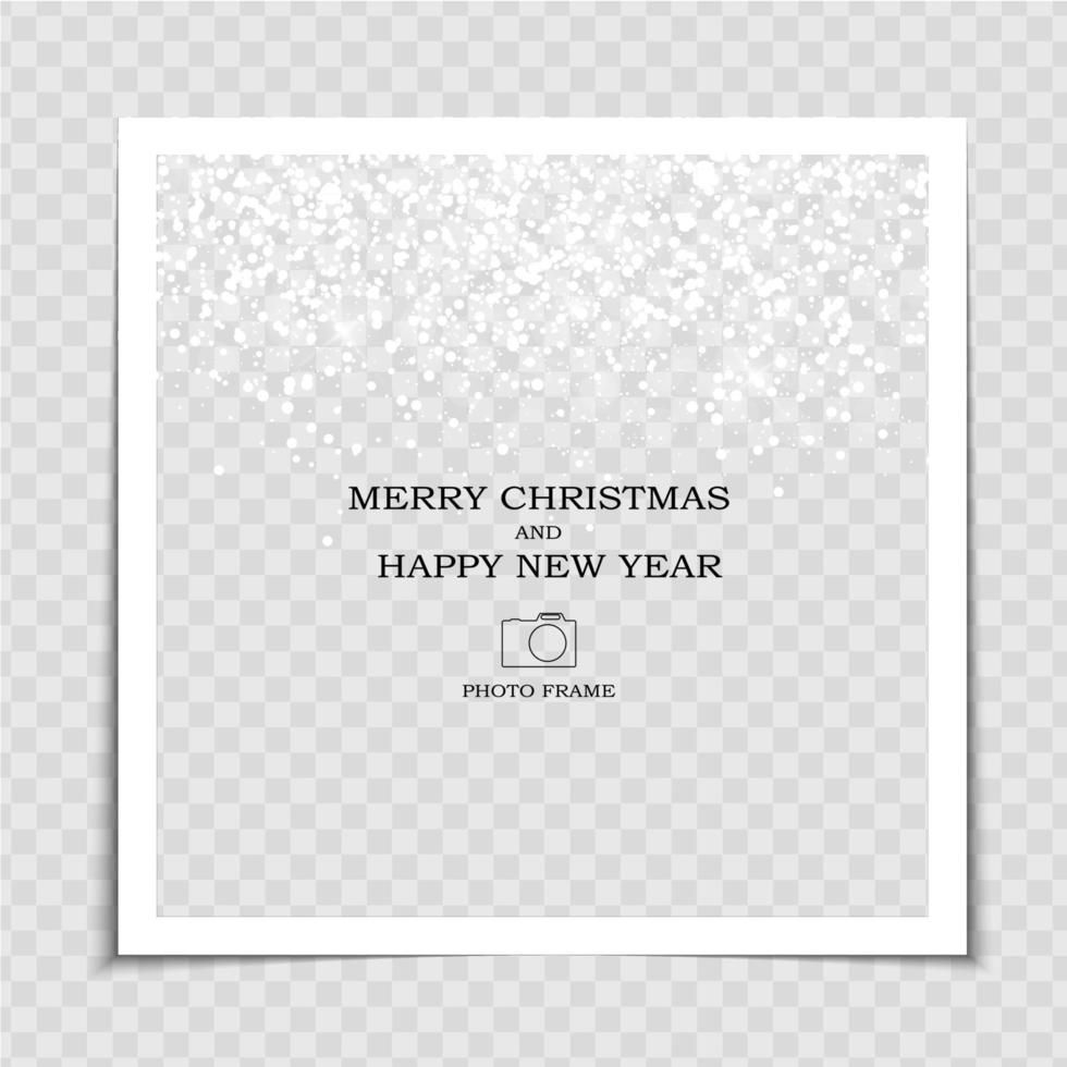 Merry Christmas and Happy New Year Photo Frame Template vector