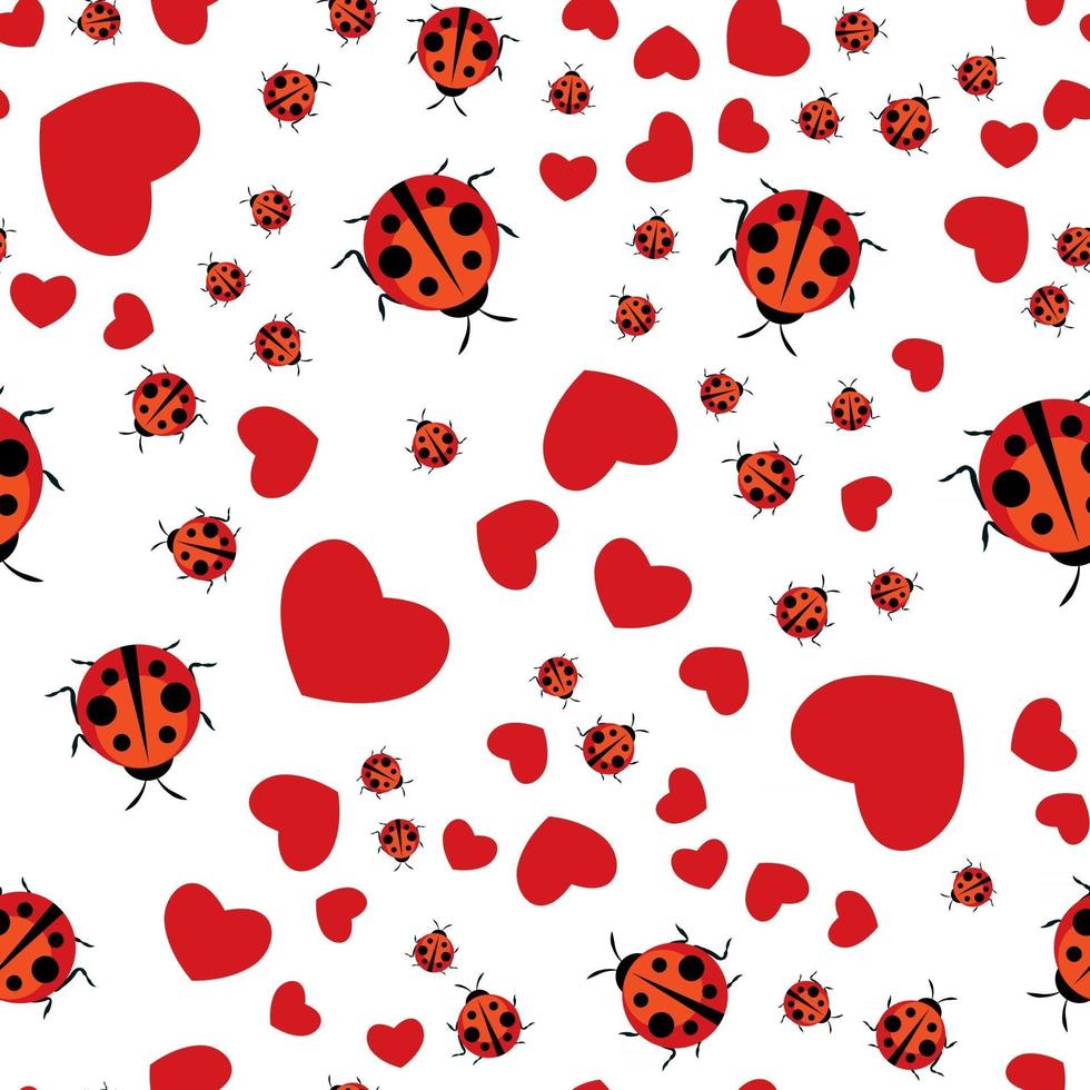 Cute Ladybug Seamless Pattern Background vector