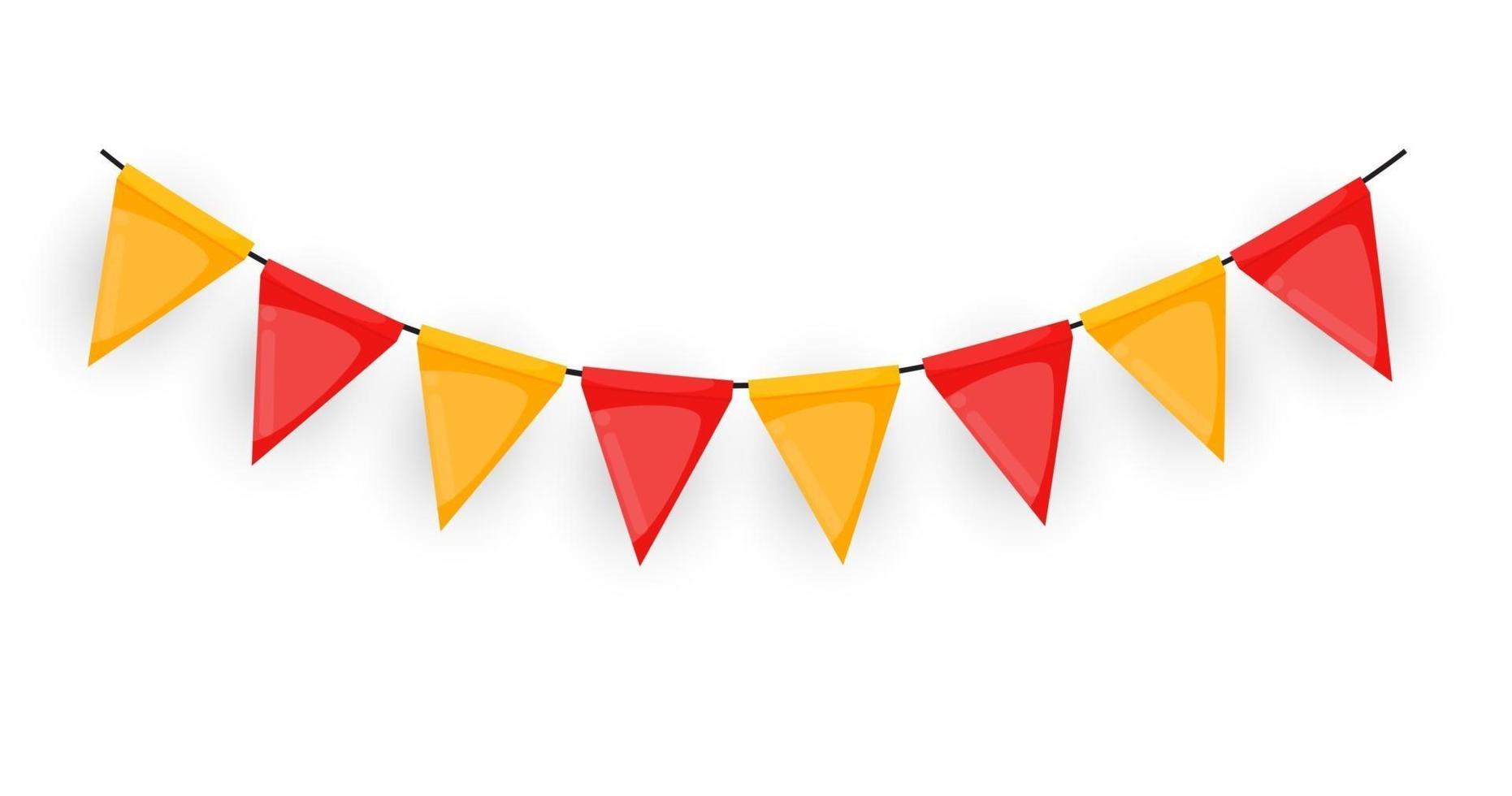 Banner with garland of flags and ribbons Holiday Party background for birthday party carnava vector