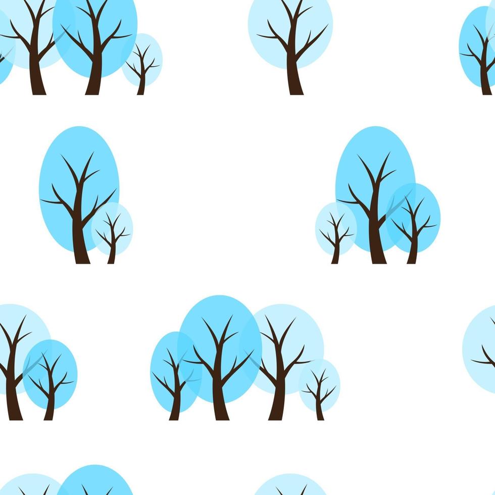 Seamless Pattern Natural Background with Winter Trees vector