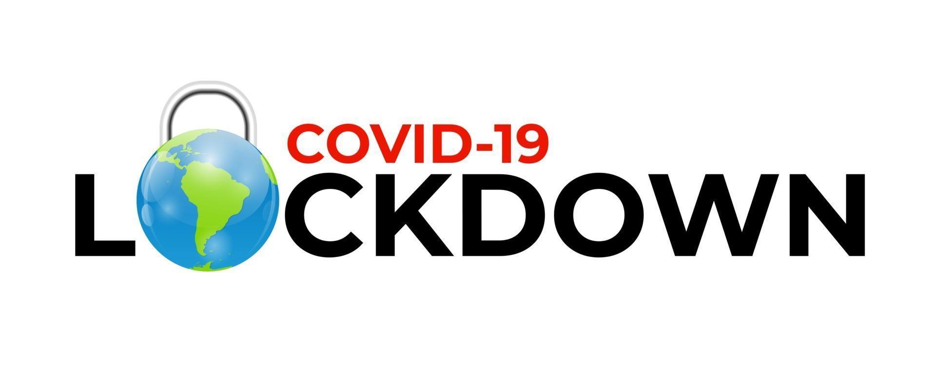 colored covid 19 World Lockdown Concept vector