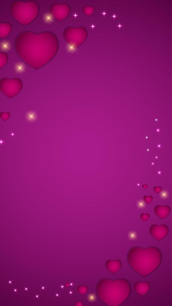 Love Valentines Day Background with Hearts vector
