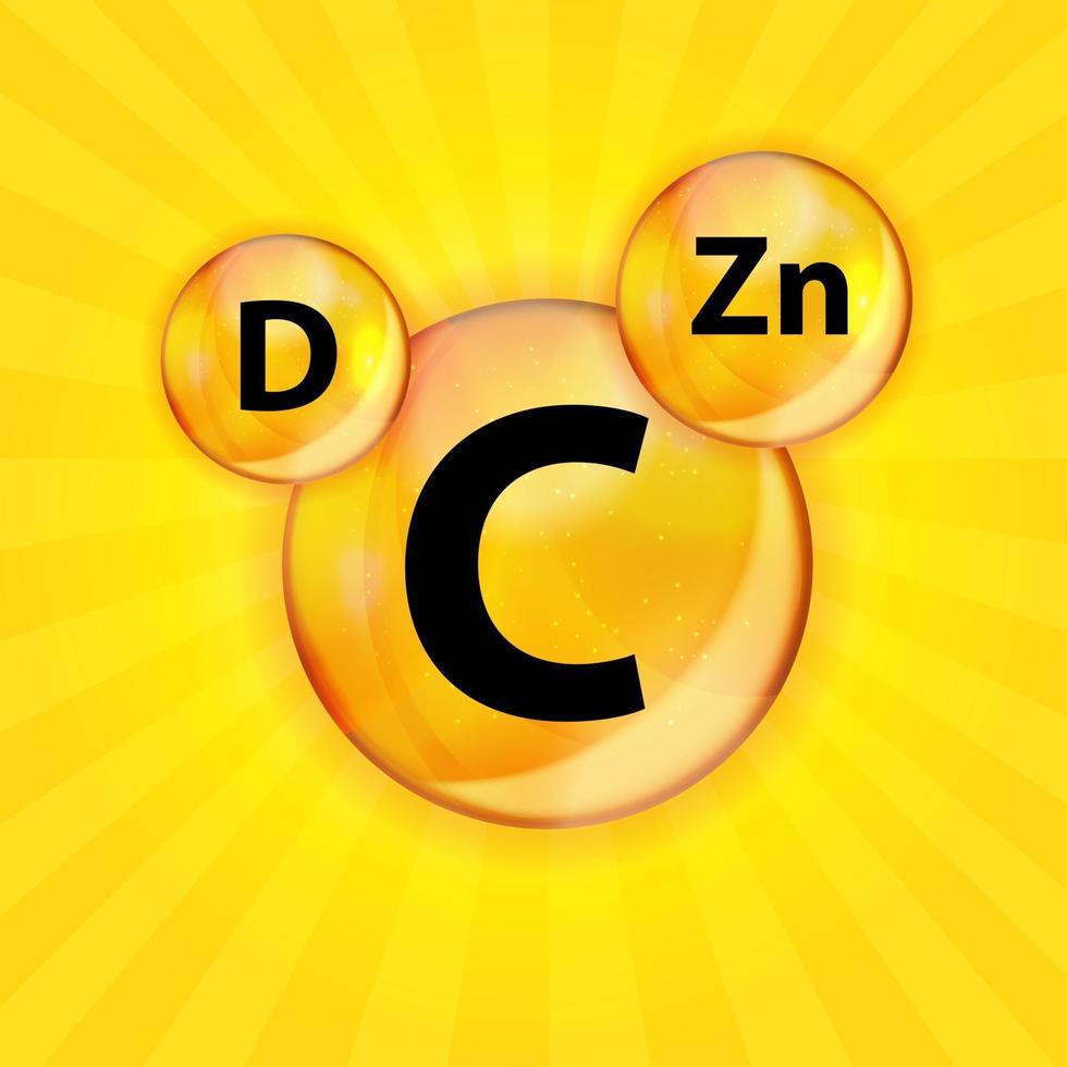 Vitamin C D Zn Complex vector