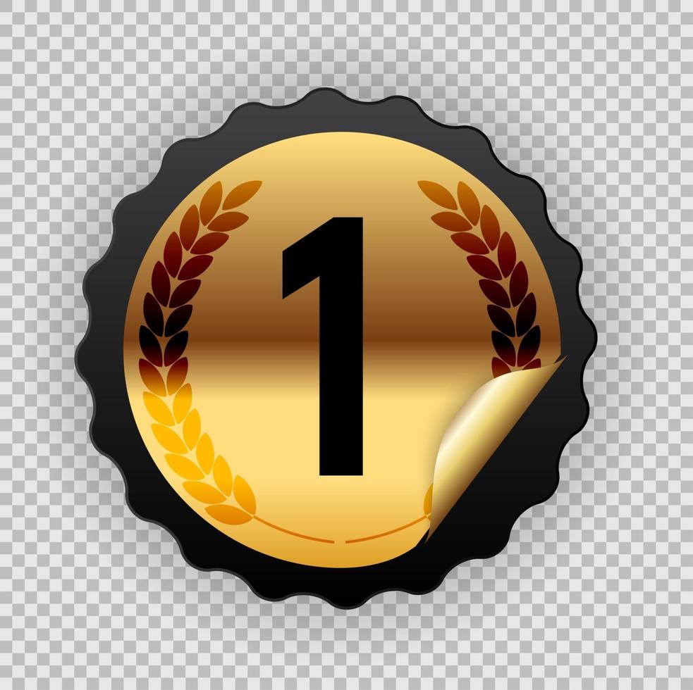 Gold medal Icon First place vector