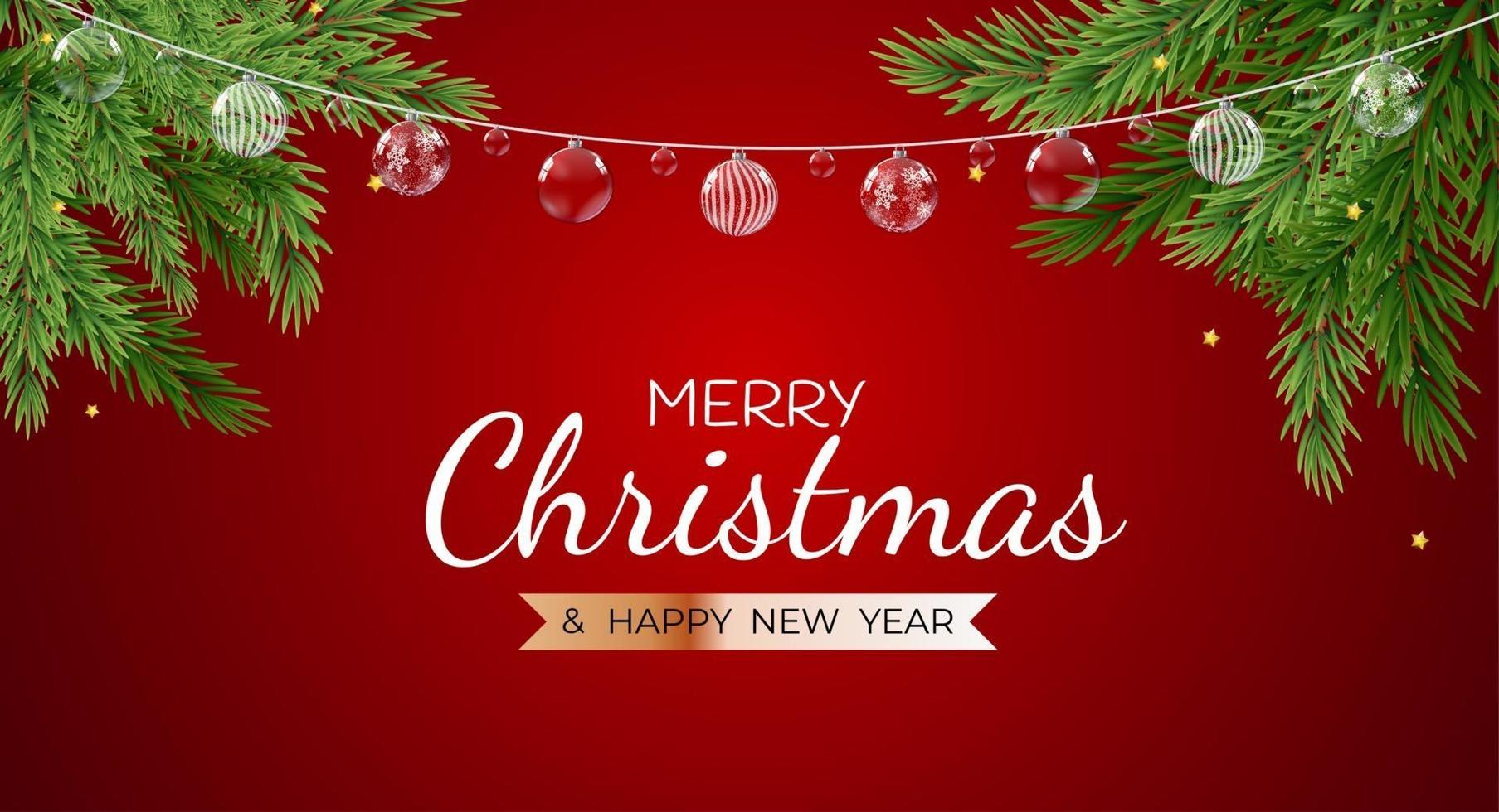 Merry Christmas and Happy New Year Photo Frame Template vector
