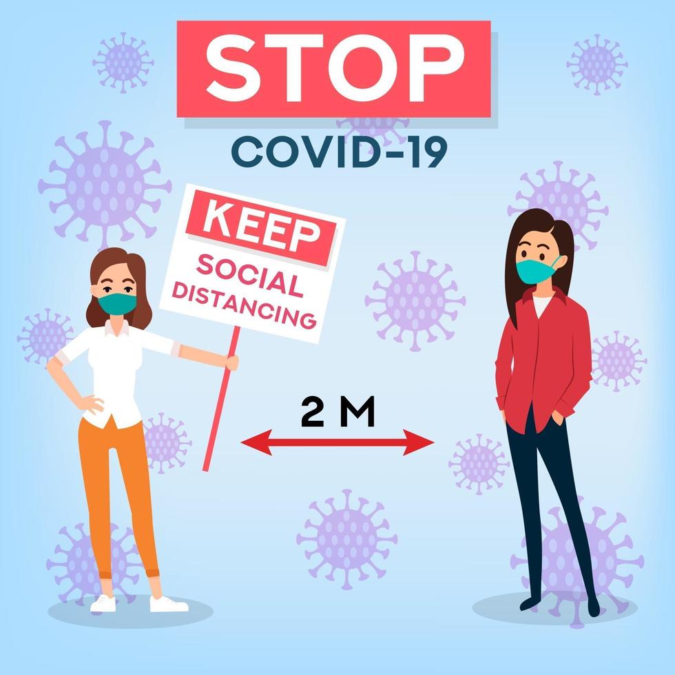 Social Distance concept, web banner coronavirus prevention vector