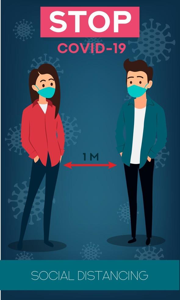 Social Distance concept, web banner coronavirus prevention vector
