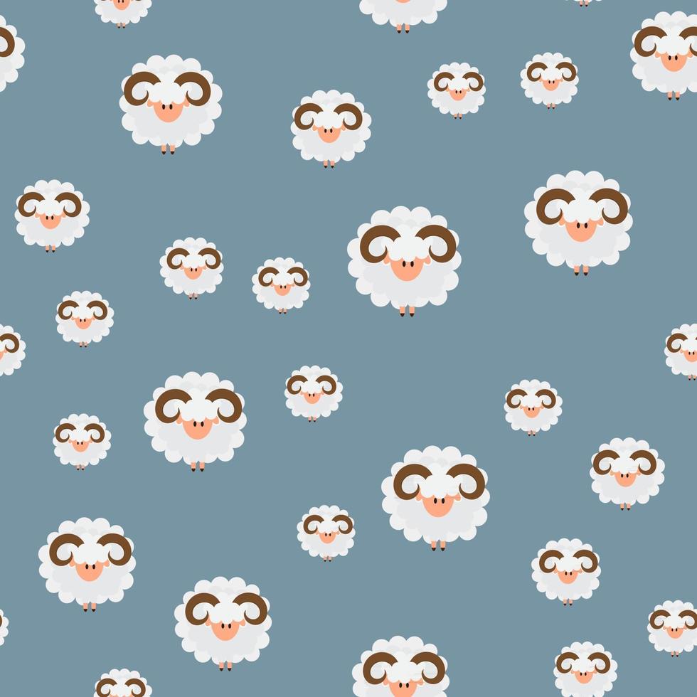 Animal seamless pattern background with sheep vector