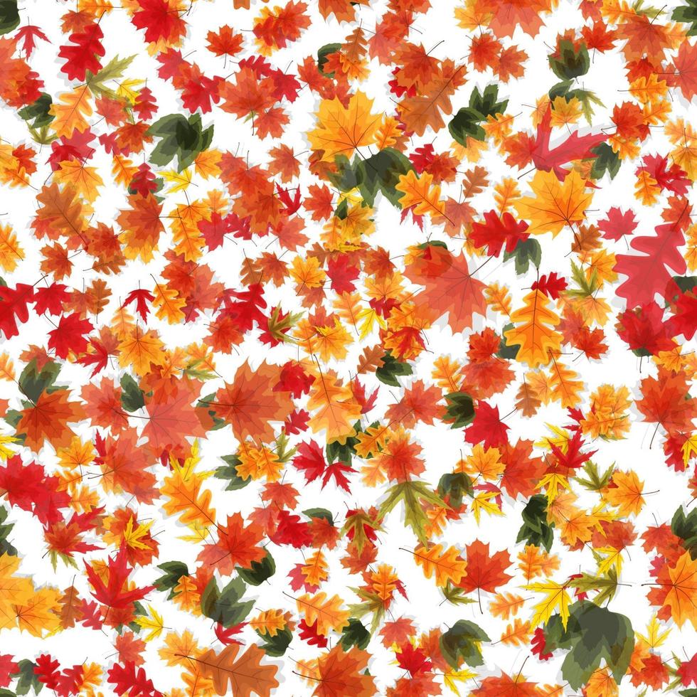 Autumn Falling Leaves Seamless Pattern Background vector