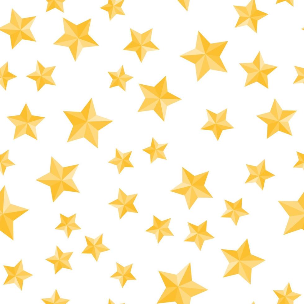 Abstract Golden Glossy Star Seamless Pattern Background vector